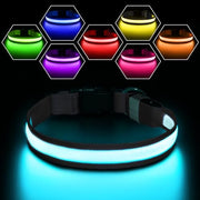 Black Color Rechargeable LED Dog Safety Collar – 8 Light Modes